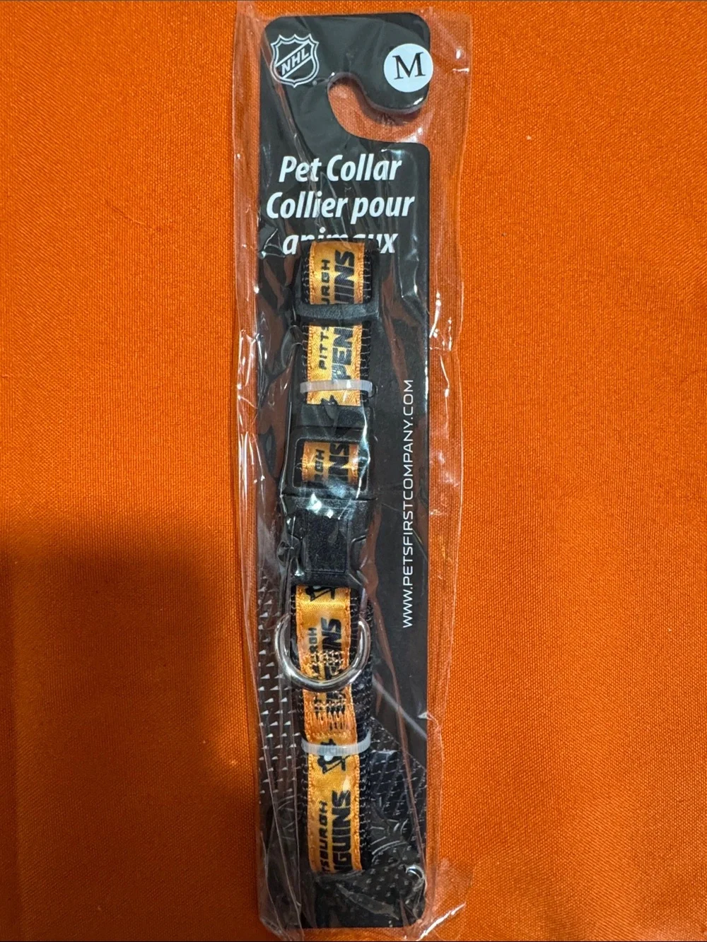 NHL Black and Gold Pittsburgh Penguins Pet Collar